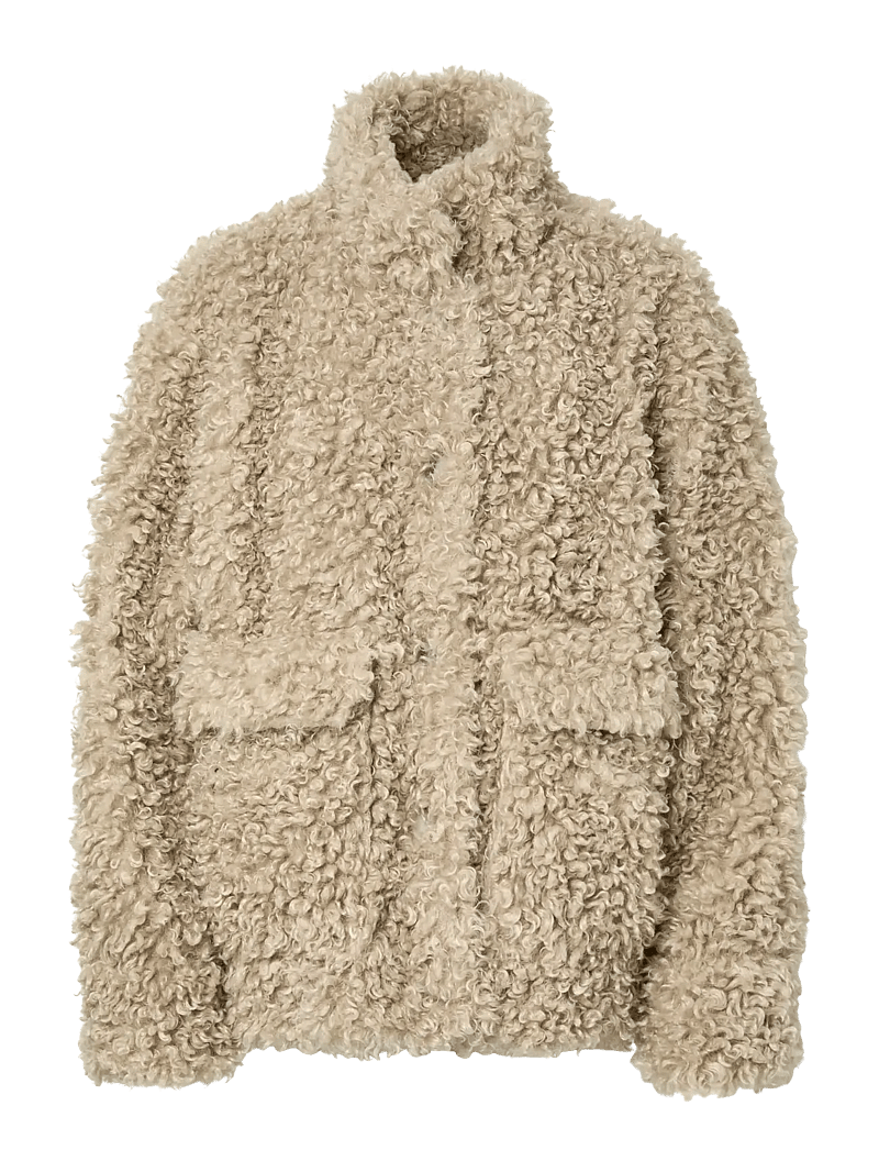YAS - YASPELICO LS JACKET - fuskpäls - travertine - 1