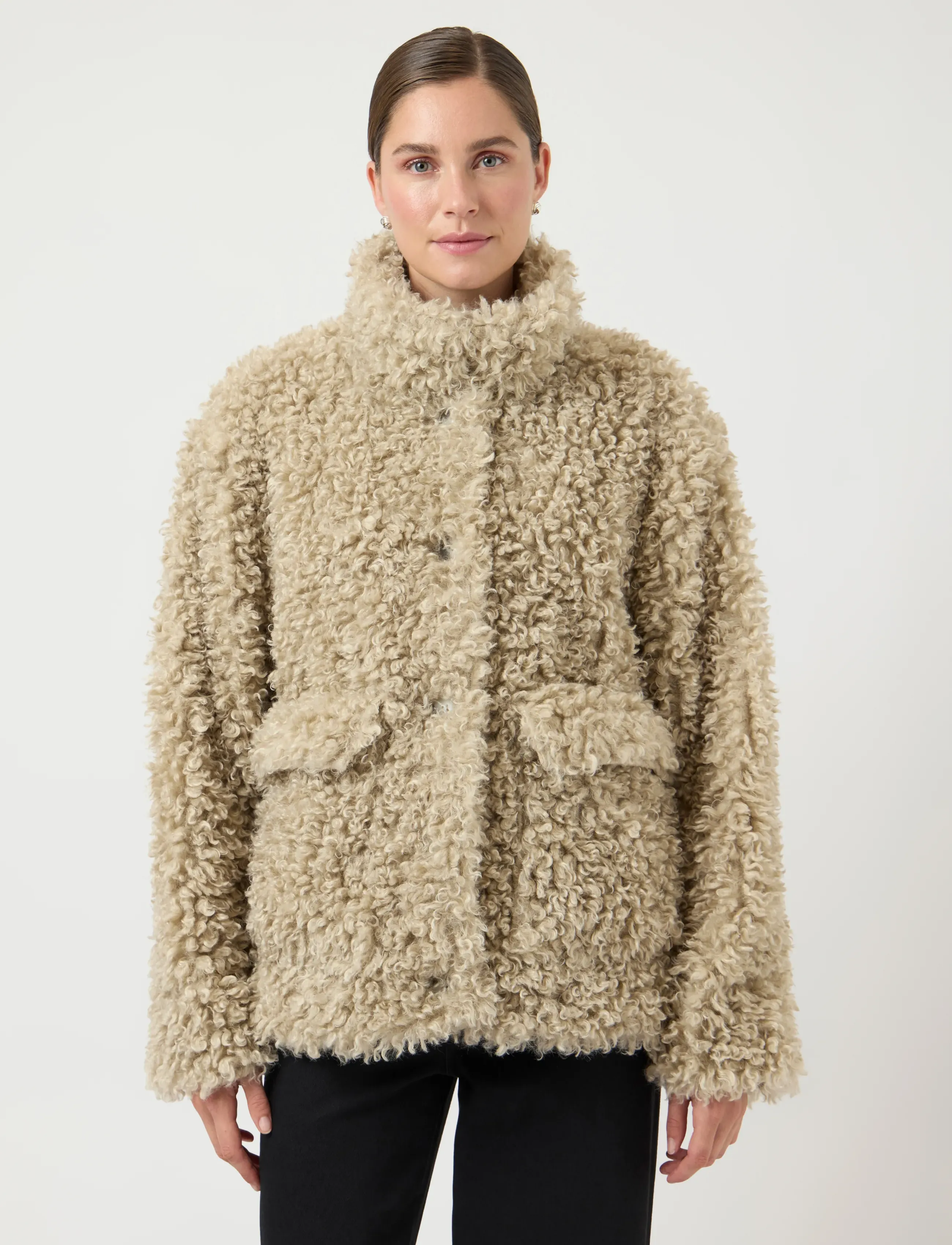 YAS pelico Ls Jacket, Kvinder, Teddyjakke, Beige, Str: 38
