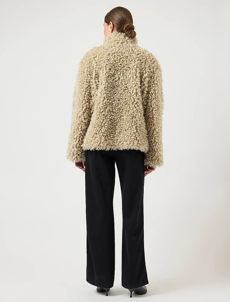 YAS - YASPELICO LS JACKET - fuskpäls - travertine - 3