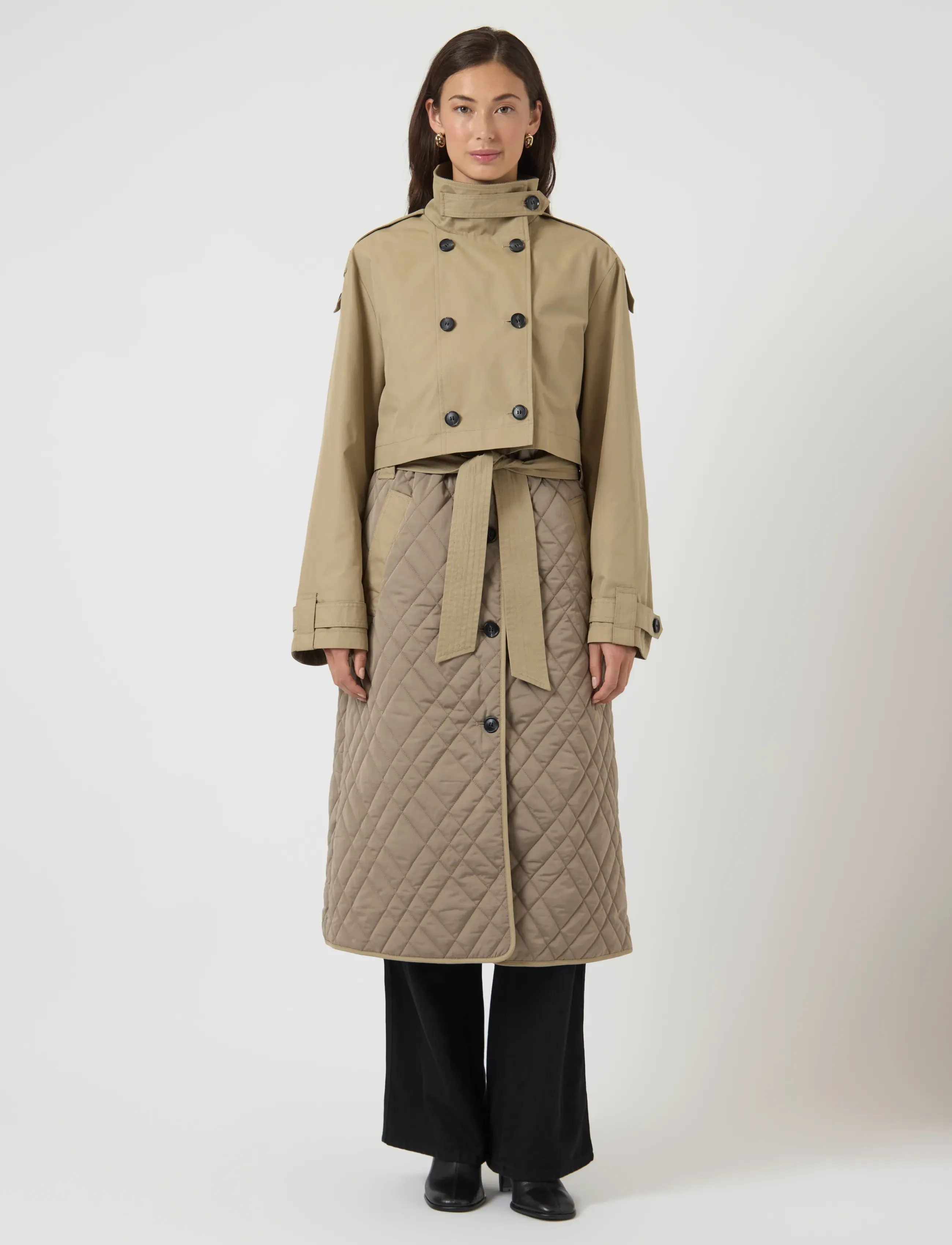 YAS prixo Ls Coat, 36, Coats, Beige - Trench Frauen