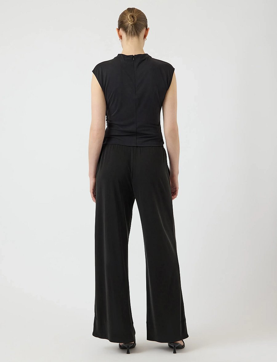 YAS - YASLYSA HW PANT - laia säärega püksid - black - 3
