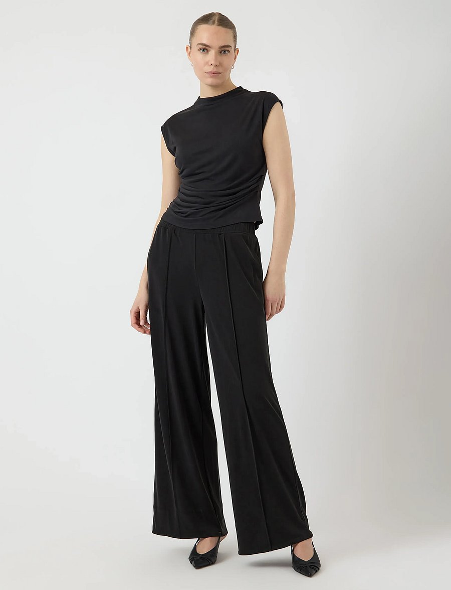YAS - YASLYSA HW PANT - laia säärega püksid - black - 4