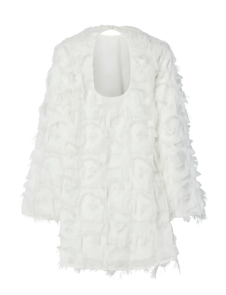 YAS - YASDIO LS MINI DRESS - CELEB - konfirmatsioon - star white - 2
