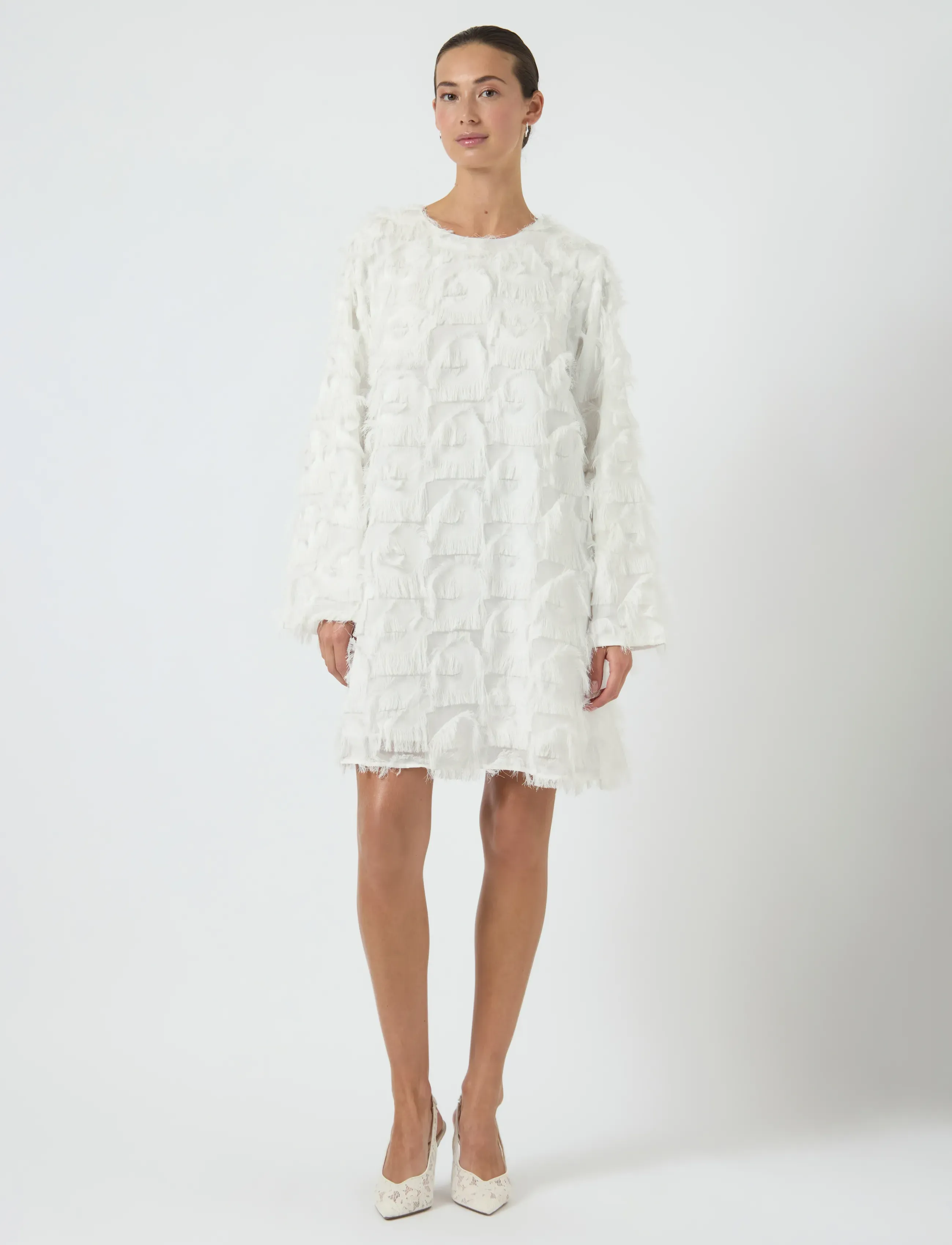 YAS - YASDIO LS MINI DRESS - CELEB - konfirmatsioon - star white - 5