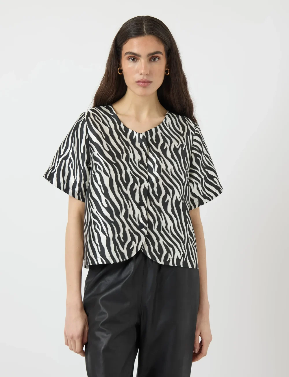 YAS - YASZEMA SS TOP - EX - kortärmade blusar - black - 0