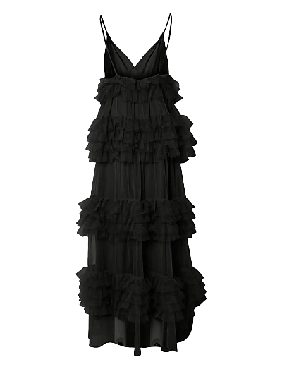 YAS YASLORRAINE STRAP MAXI TULLE DRESS - D2D - Sukienki na imprezę - BLACK / black