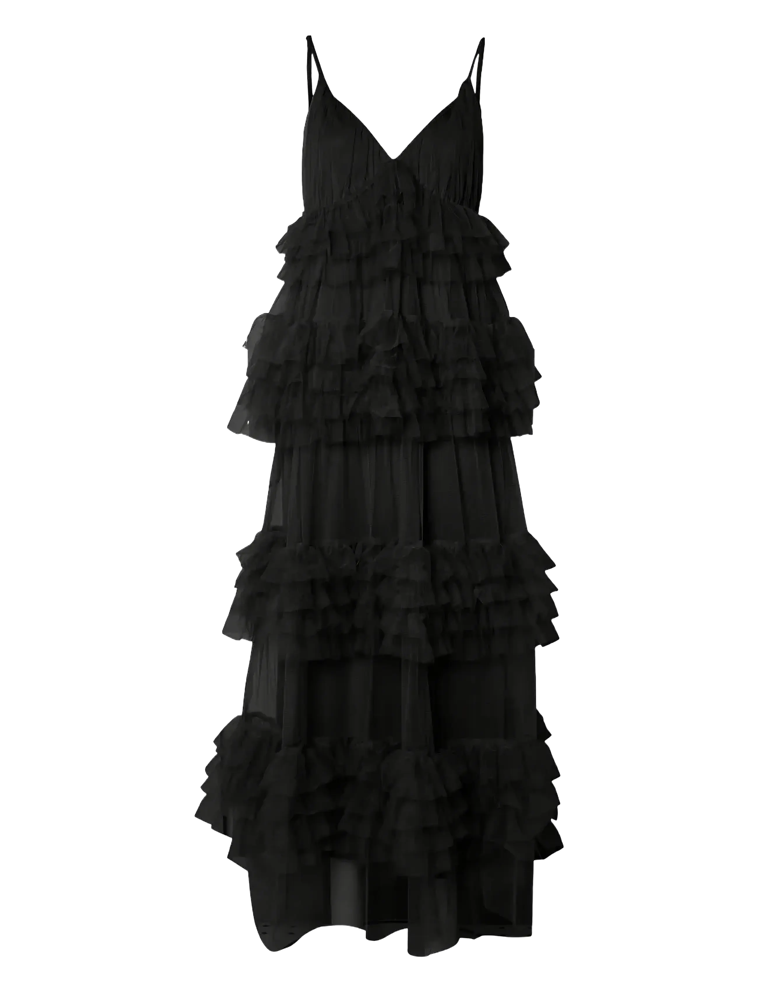 YAS - YASLORRAINE STRAP MAXI TULLE DRESS - D2D - festkjoler - black - 1