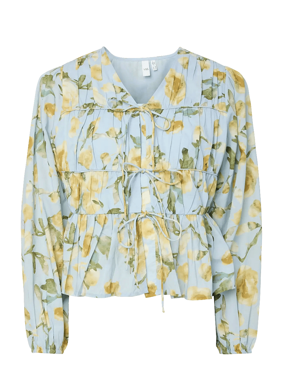 YAS - YASEBBA LS TOP S. NOOS - long sleeved blouses - skyway - 1