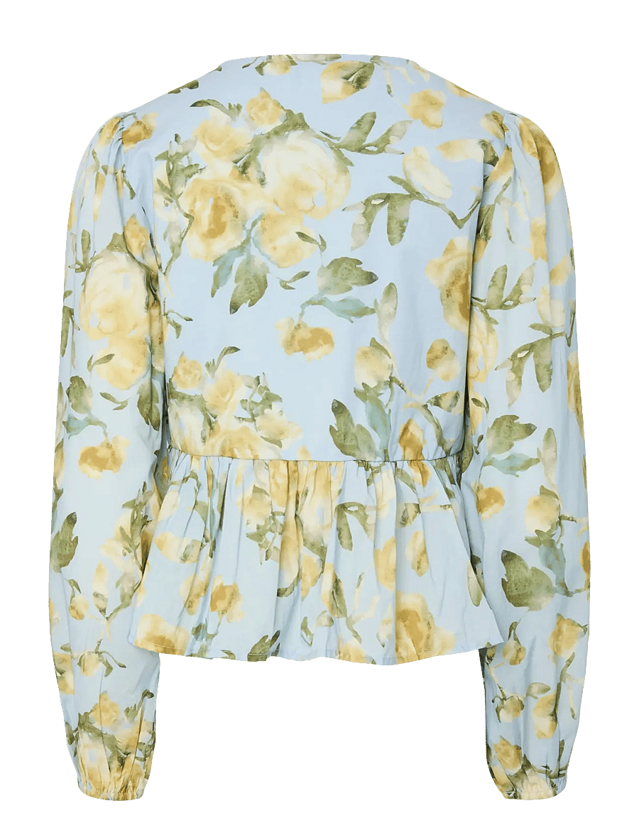 YAS - YASEBBA LS TOP S. NOOS - long sleeved blouses - skyway - 2