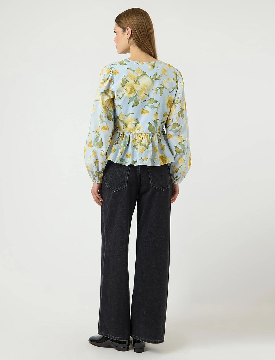 YAS - YASEBBA LS TOP S. NOOS - long sleeved blouses - skyway - 3