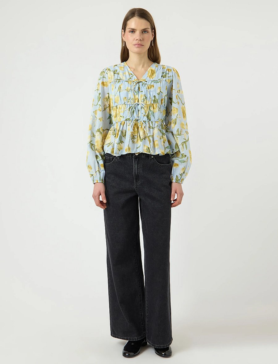 YAS - YASEBBA LS TOP S. NOOS - long sleeved blouses - skyway - 4