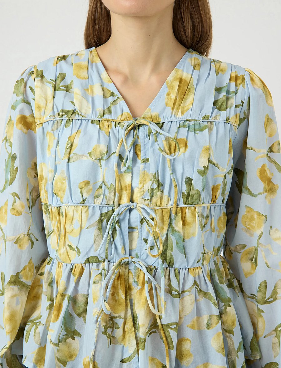 YAS - YASEBBA LS TOP S. NOOS - long sleeved blouses - skyway - 5
