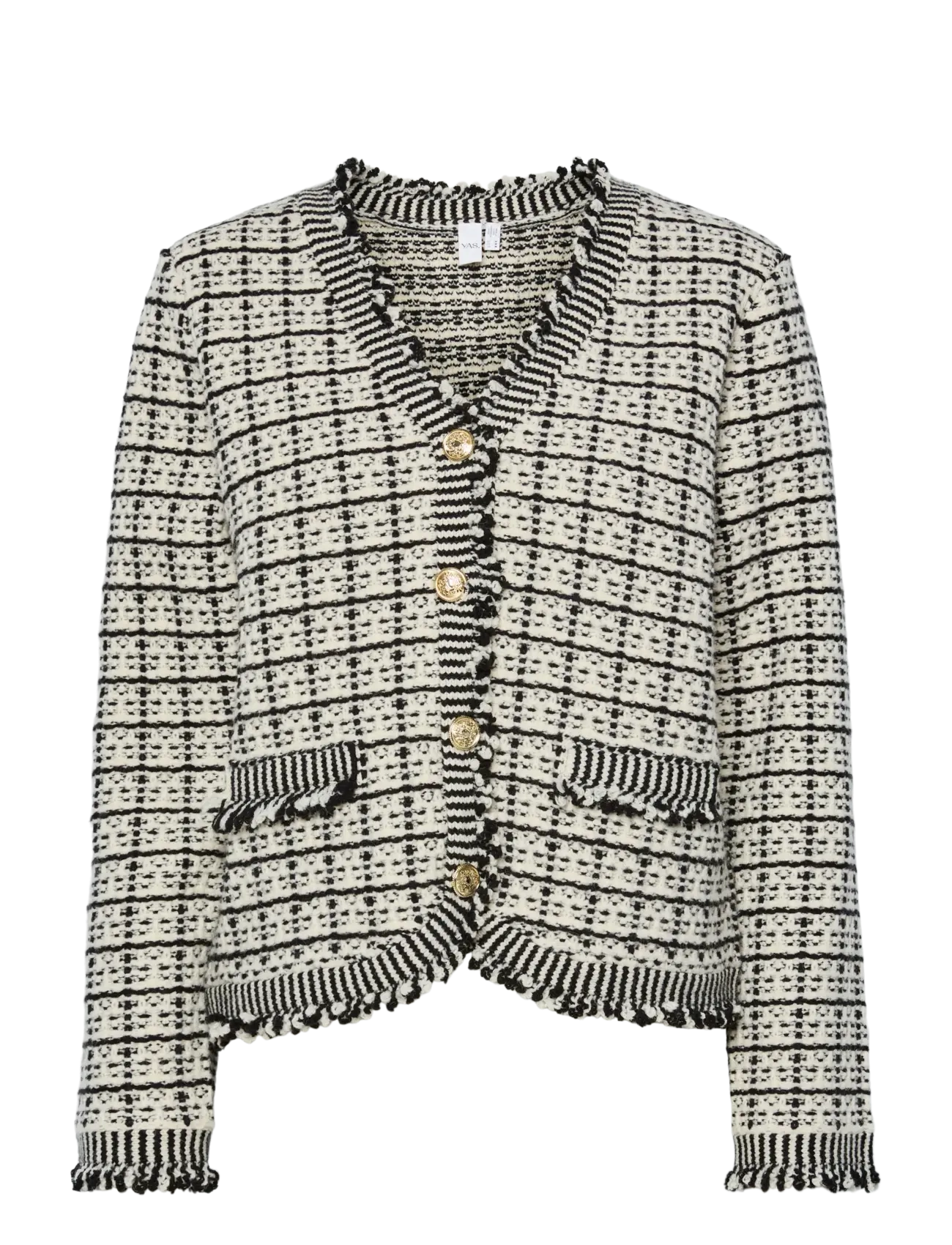 YAS YASRIMO LS KNIT CARDIGAN S. - Nyheder - BLACK / multi