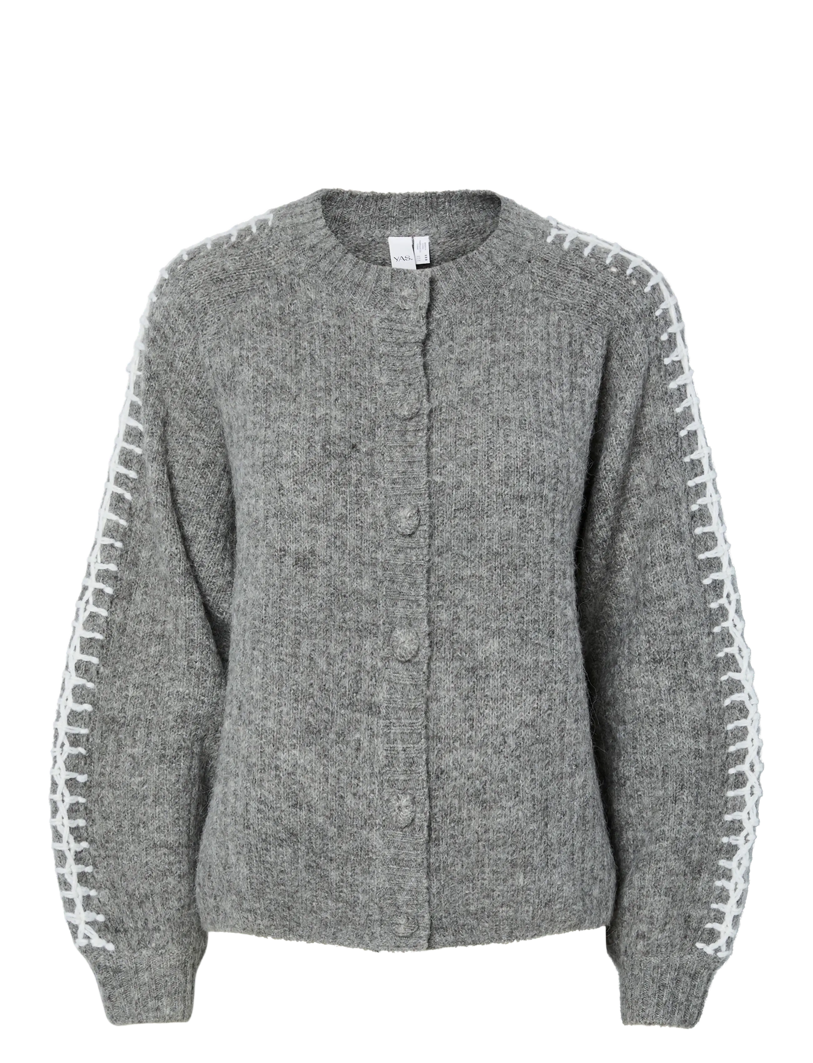 YAS YASOLLY LS KNIT CARDIGAN S. NOOS - Cardigans - MEDIUM GREY MELANGE / grey