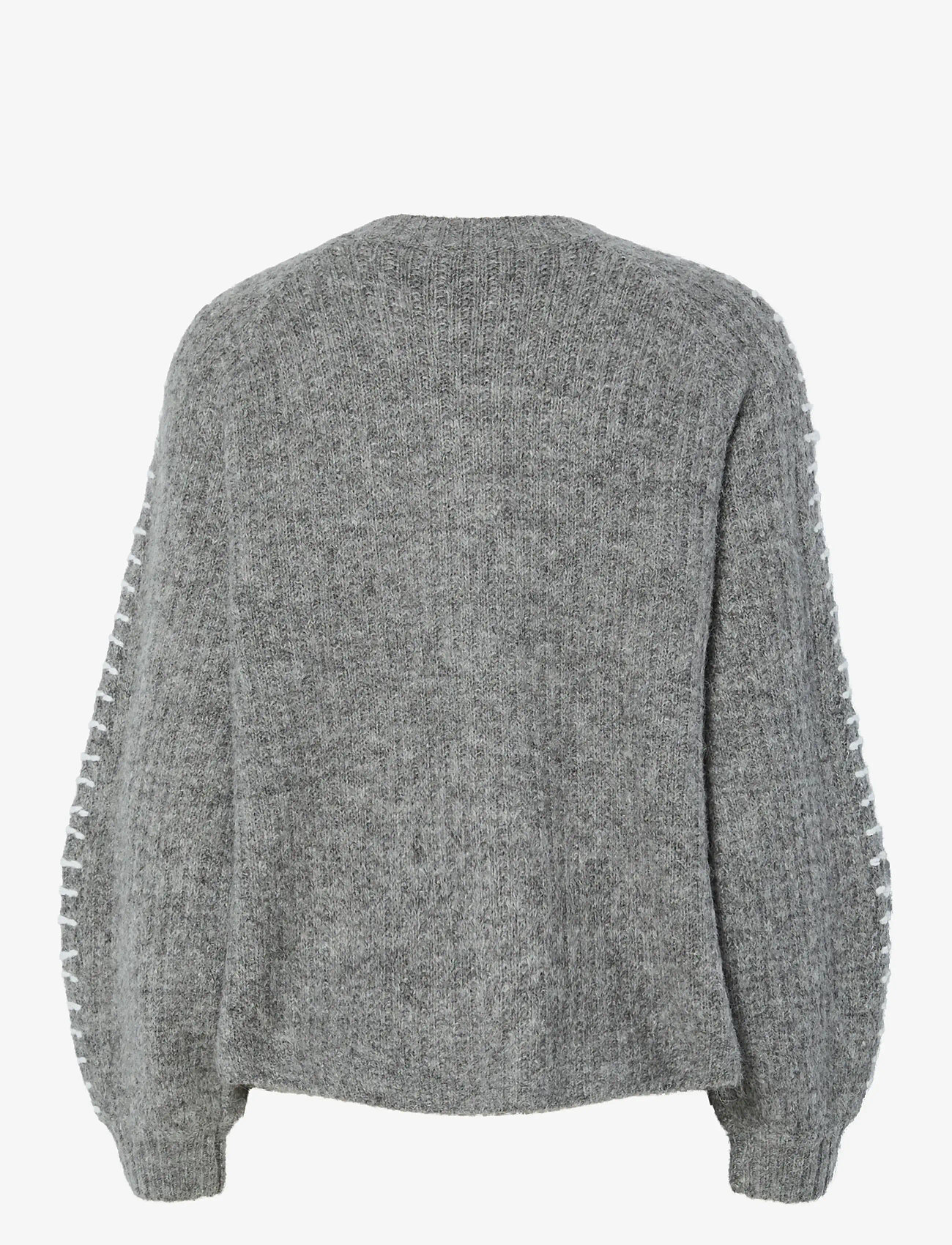 YAS - YASOLLY LS KNIT CARDIGAN S. NOOS - cardigans - medium grey melange - 2