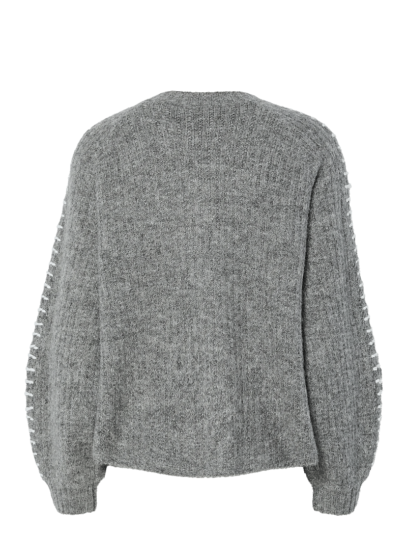 YAS - YASOLLY LS KNIT CARDIGAN S. NOOS - cardigans - medium grey melange - 2