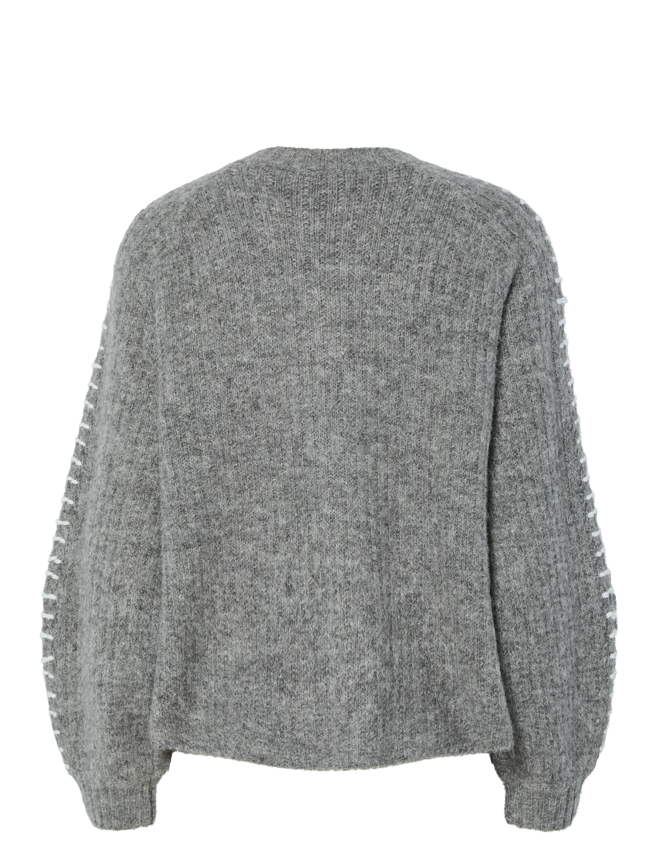 YAS - YASOLLY LS KNIT CARDIGAN S. NOOS - cardigans - medium grey melange - 2