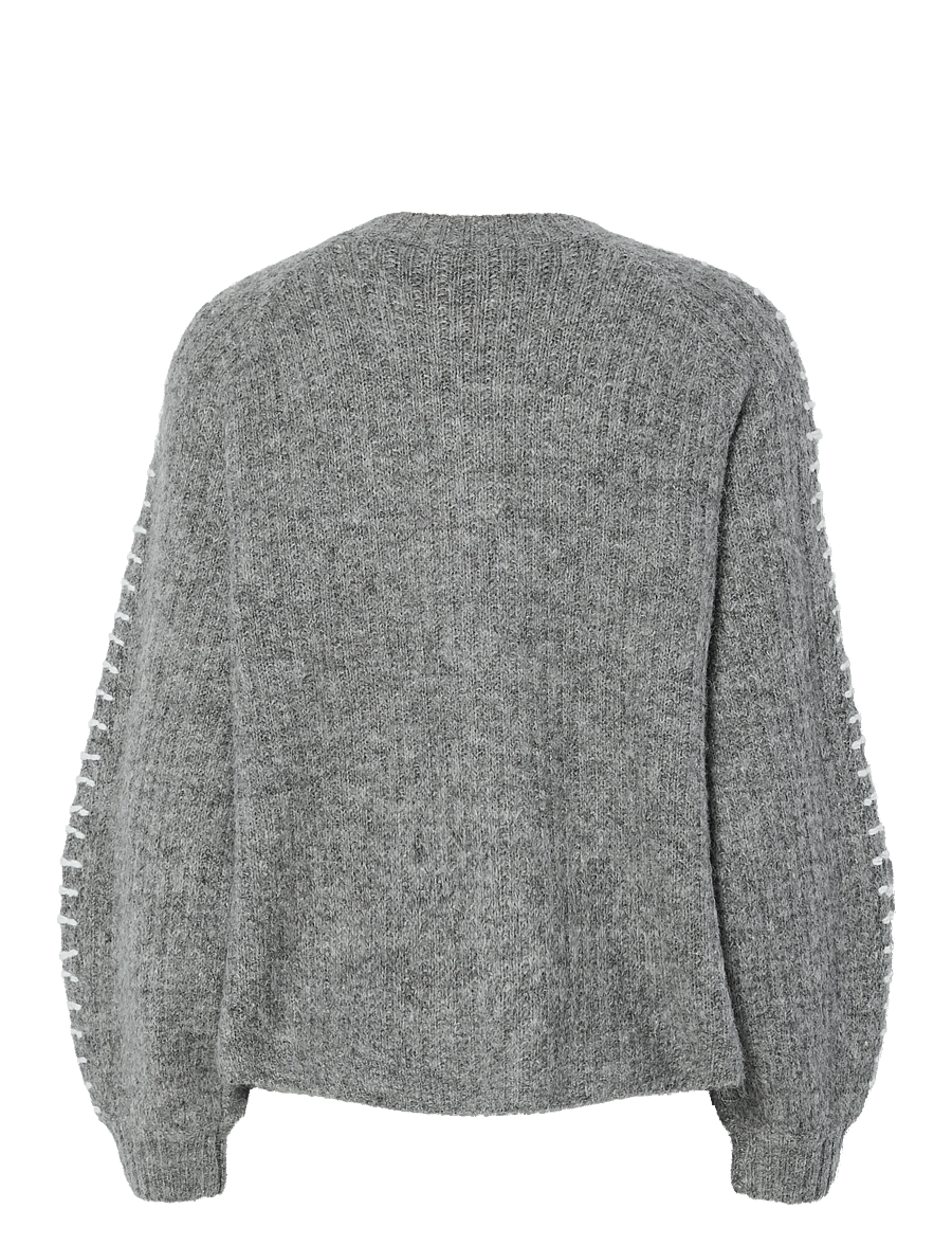 YAS - YASOLLY LS KNIT CARDIGAN S. NOOS - strickjacken - medium grey melange - 2