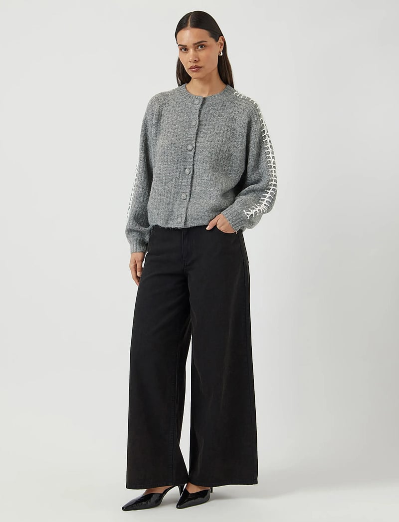 YAS - YASOLLY LS KNIT CARDIGAN S. NOOS - cardigans - medium grey melange - 4