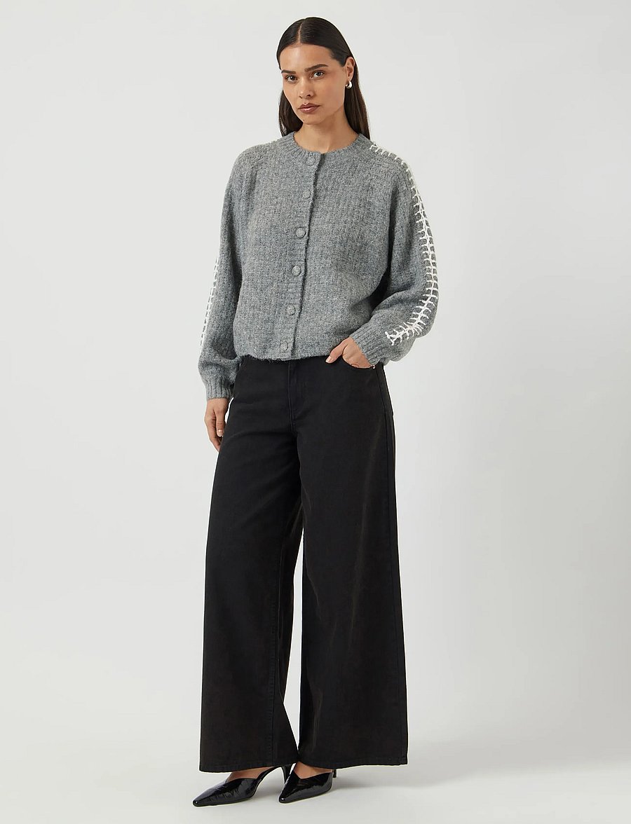 YAS - YASOLLY LS KNIT CARDIGAN S. NOOS - koftor - medium grey melange - 4
