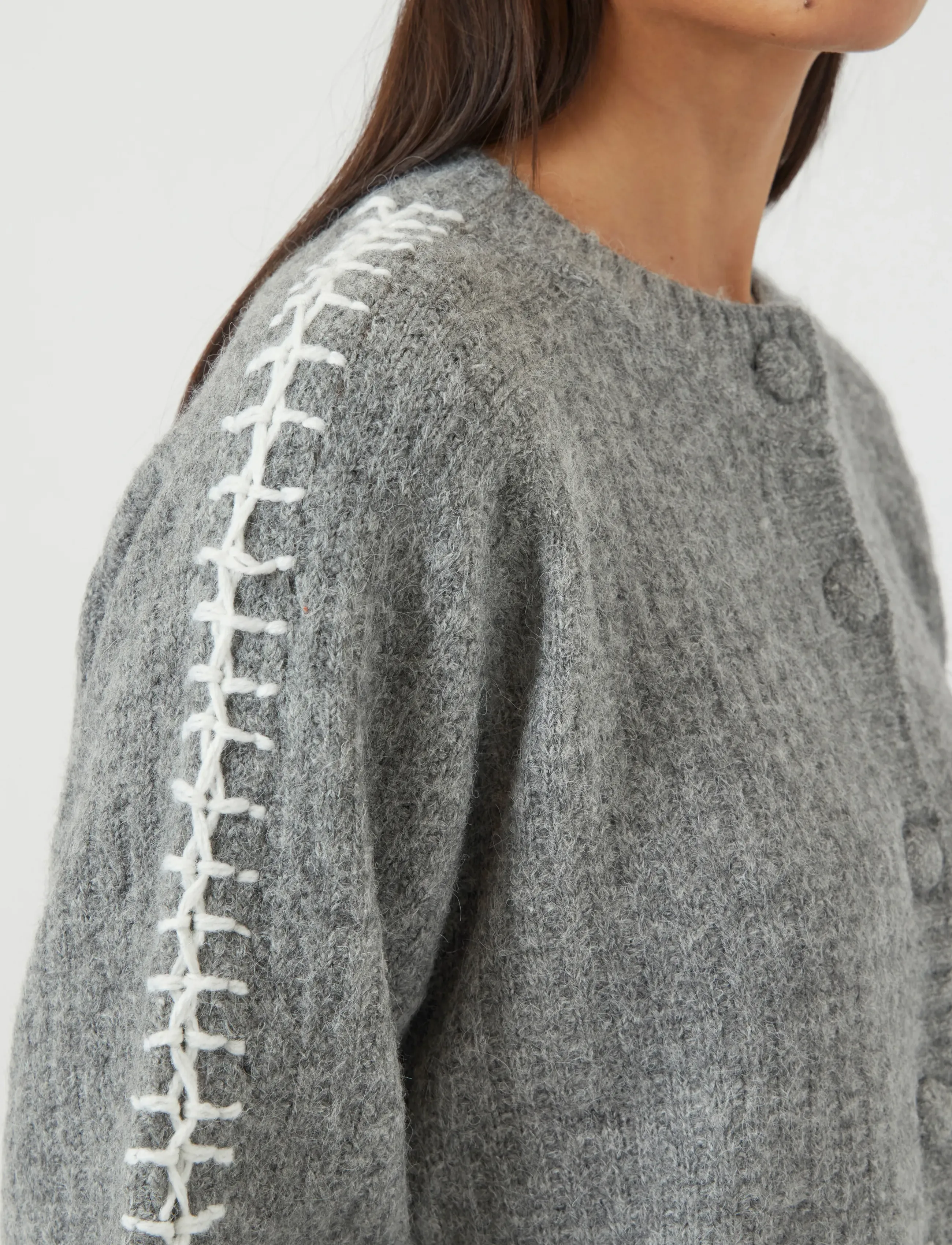 YAS - YASOLLY LS KNIT CARDIGAN S. NOOS - cardigans - medium grey melange - 5