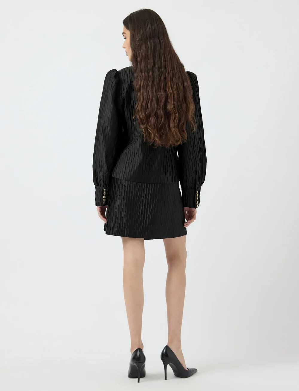 YAS - YASRIPPLE HW SKIRT S. - korta kjolar - black - 3