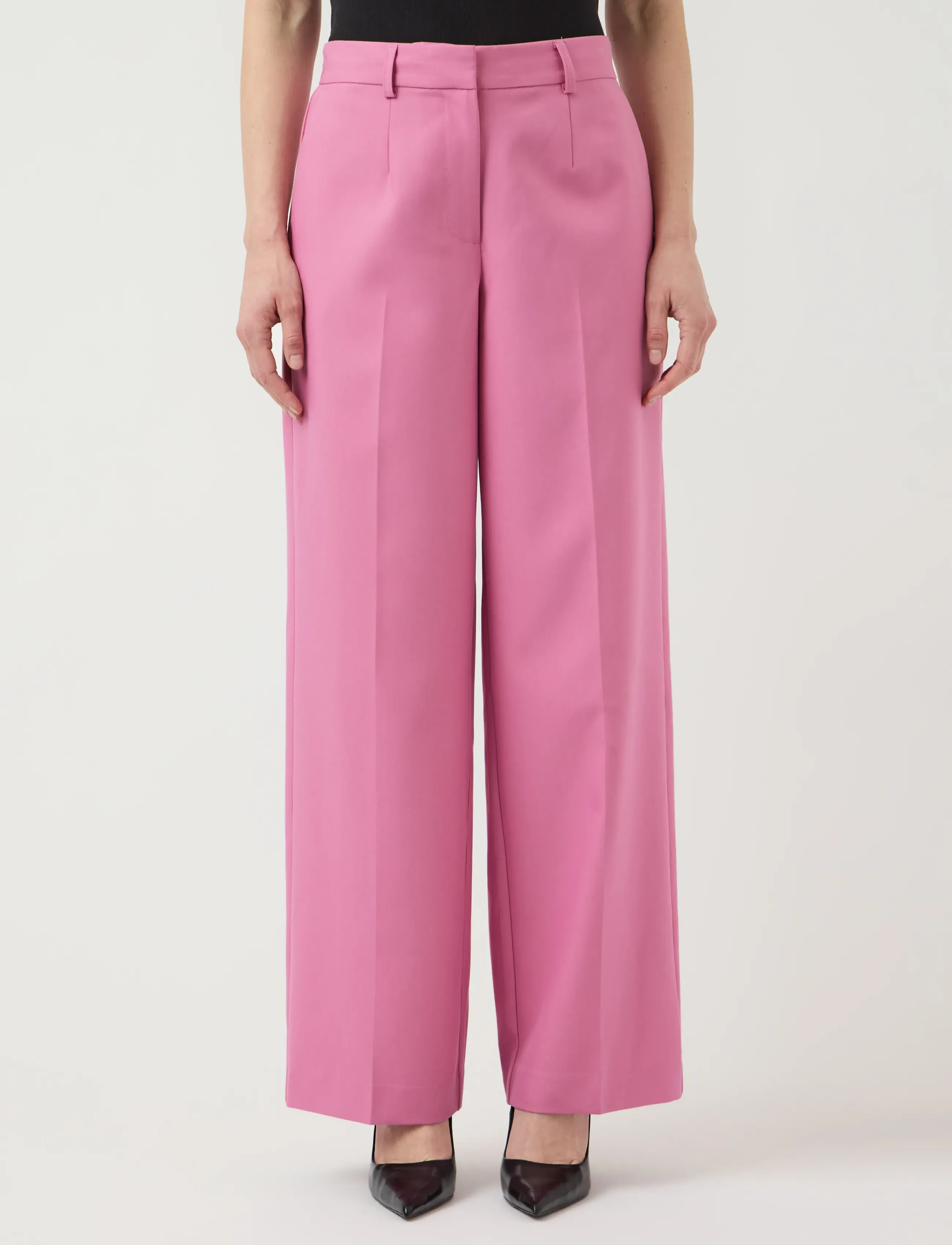 YAS midnight Wide Mw Pant Show, 36, Trousers, Rosa - Leg, Frauen