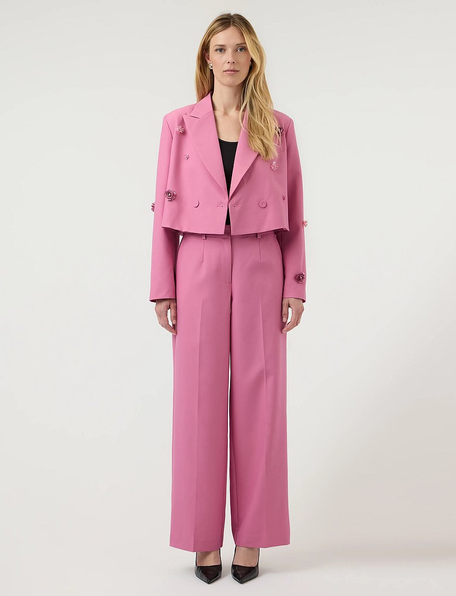 YAS - YASMIDNIGHT WIDE MW PANT - SHOW - hosen mit weitem bein - orchid smoke - 4