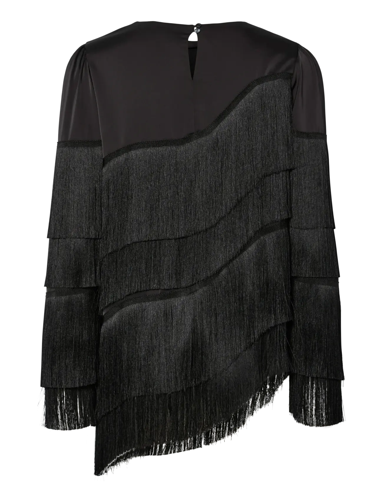 YAS - YASPELLA FRINGE LS TOP S. - SHOW - black - 2