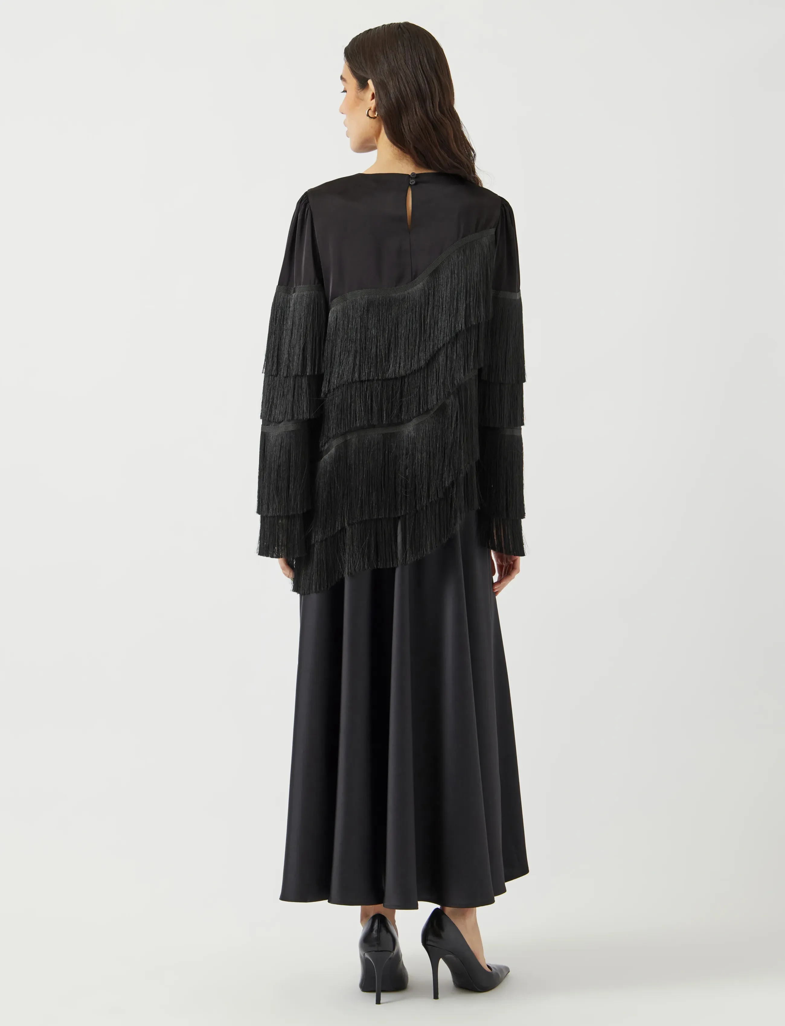 YAS - YASPELLA FRINGE LS TOP S. - SHOW - black - 3