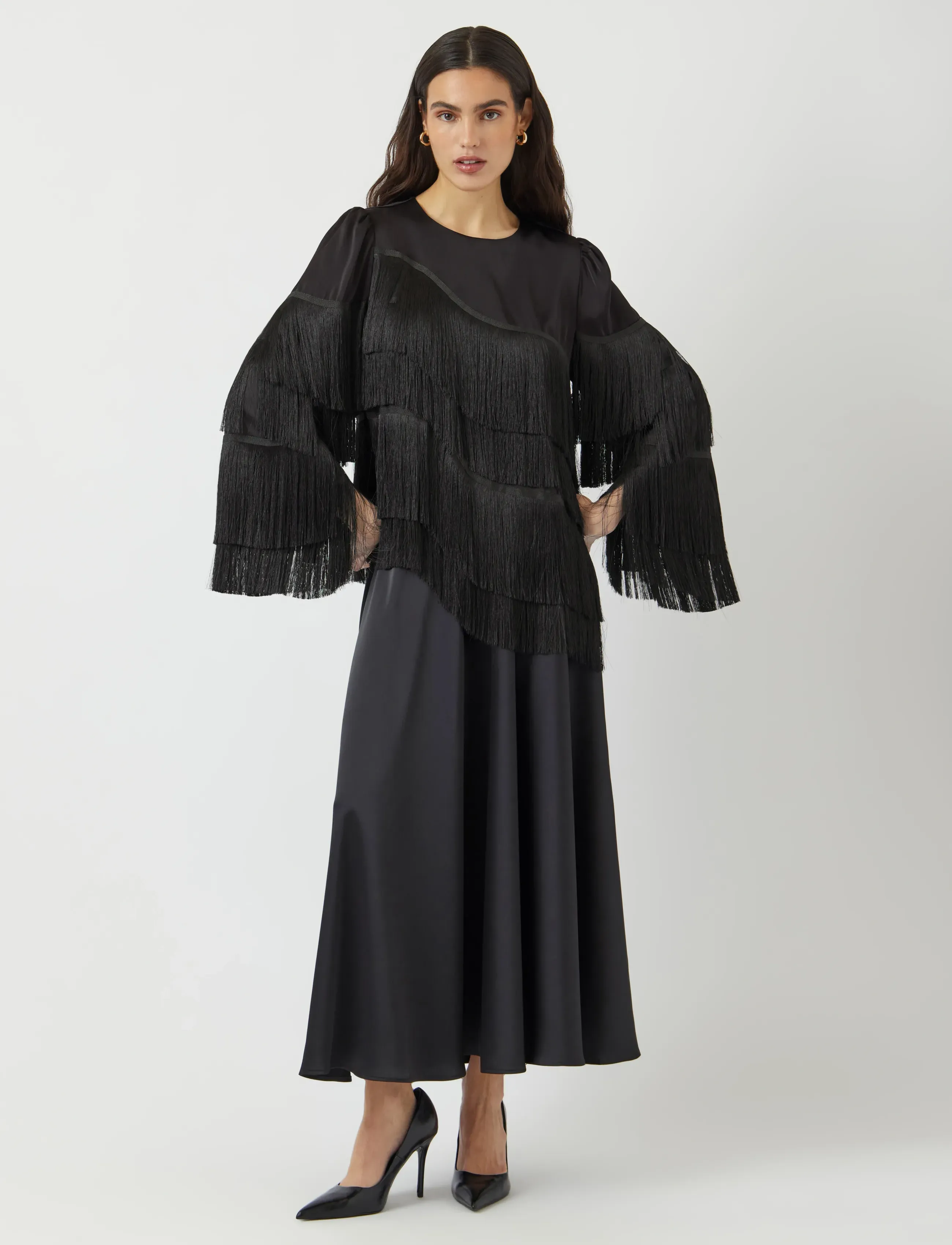 YAS - YASPELLA FRINGE LS TOP S. - SHOW - black - 4