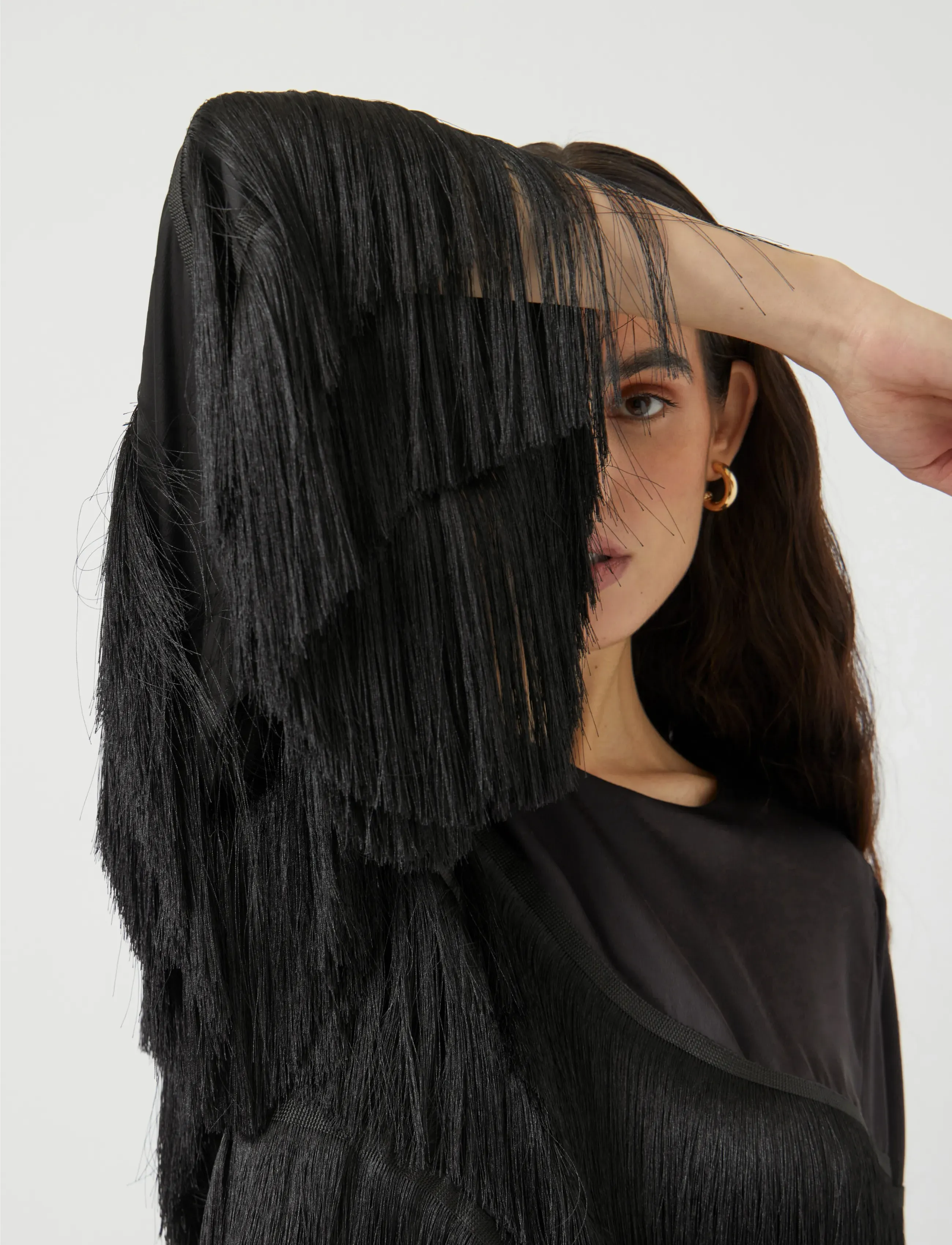 YAS - YASPELLA FRINGE LS TOP S. - SHOW - black - 5
