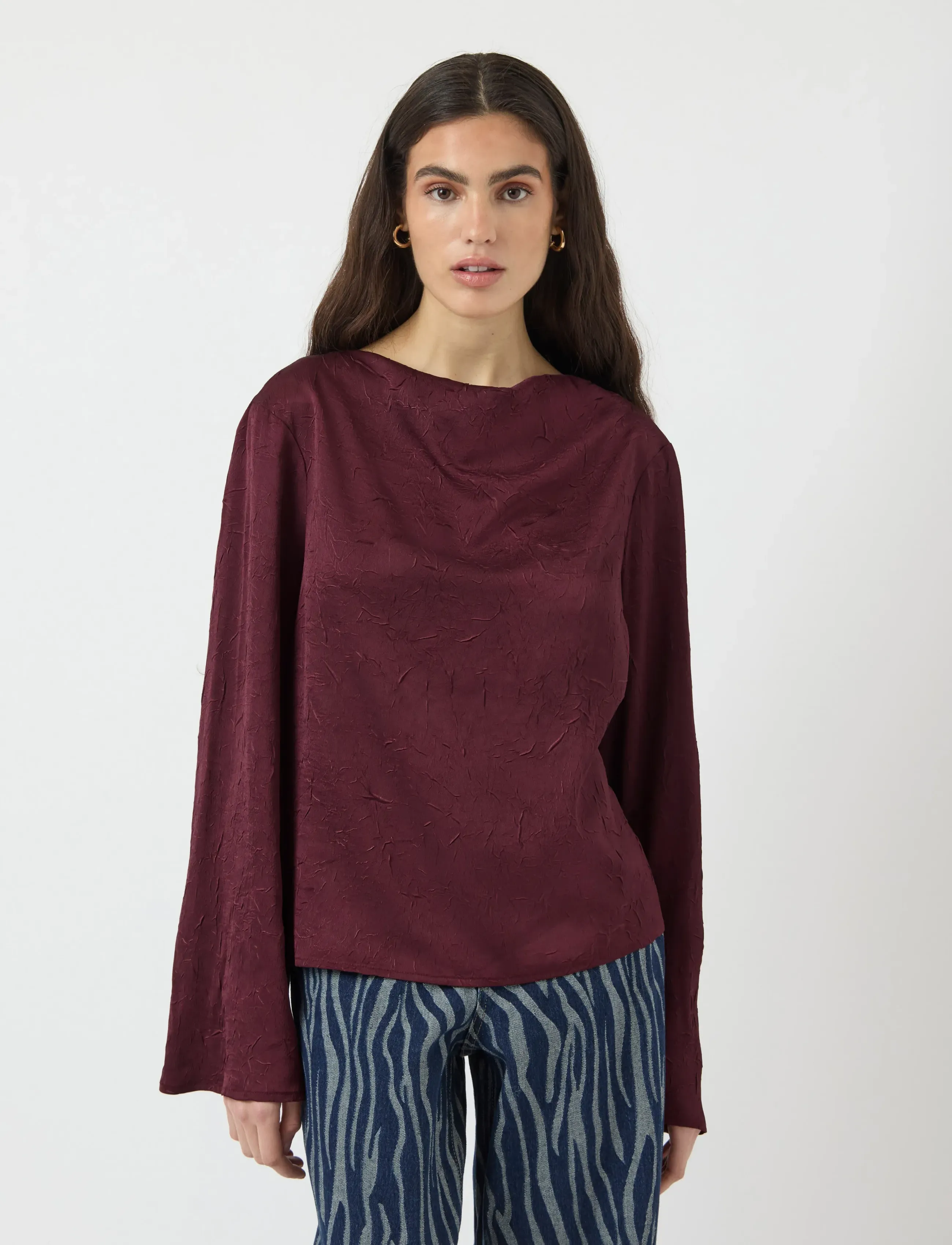 YAS YASNIMBO LS TOP S. - Pluusid ja särgid - PORT ROYALE / burgundy