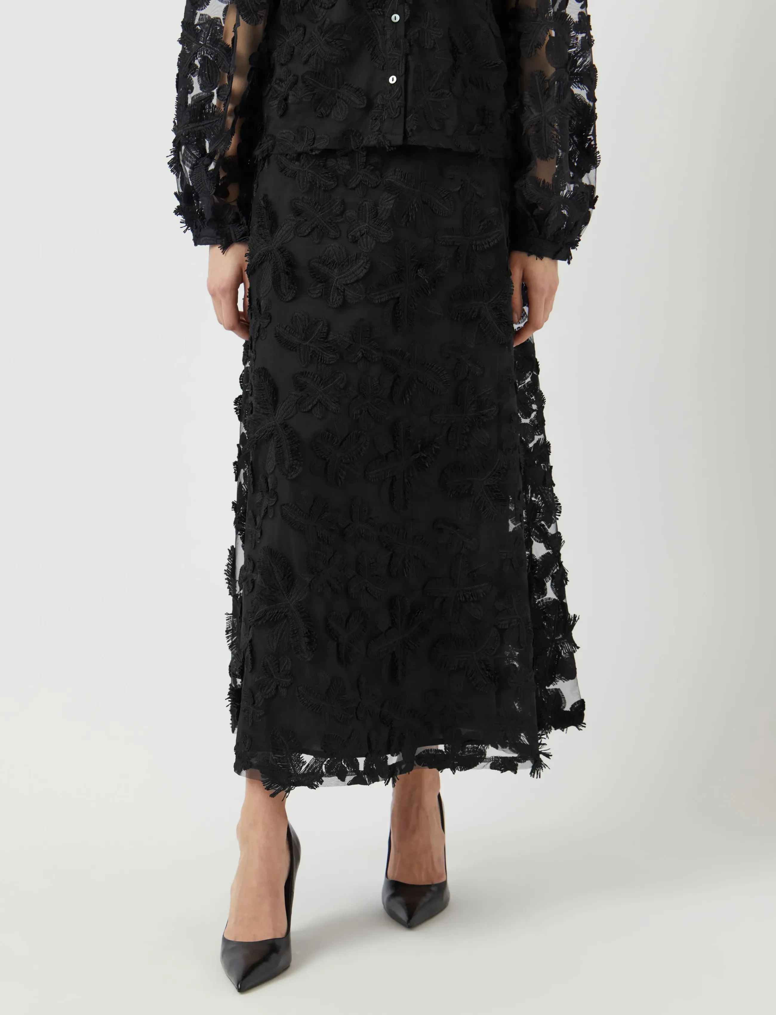 YAS YASKARLY HW SKIRT - SHOW - Midi skirts - BLACK / black