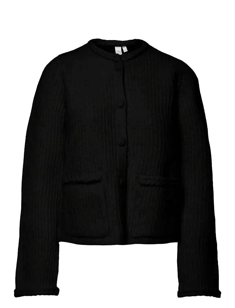 YAS - YASEMILIE LS KNIT CARDIGAN - stickade tröjor - black - 0