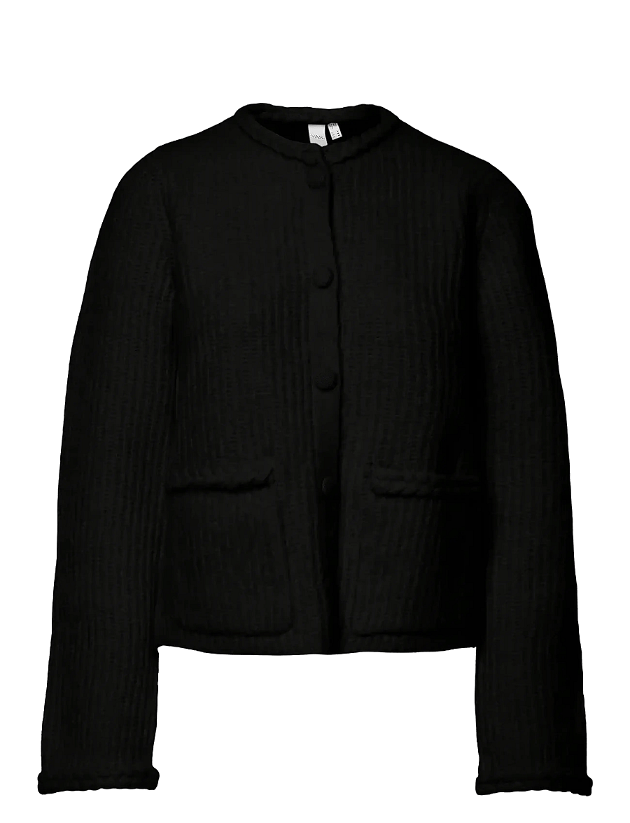 YAS - YASEMILIE LS KNIT CARDIGAN - striktrøjer - black - 0