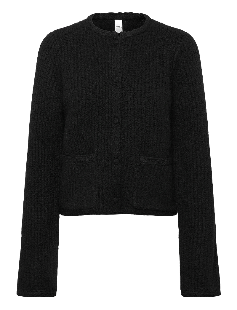 YAS - YASEMILIE LS KNIT CARDIGAN - striktrøjer - black - 0