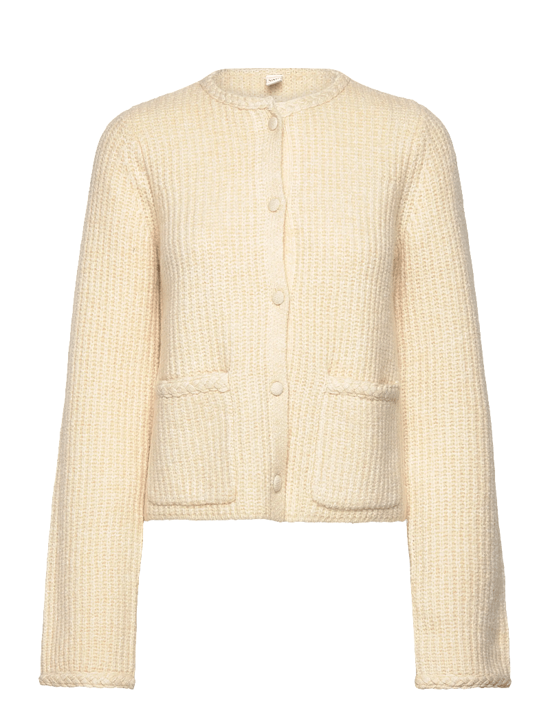 YAS - YASEMILIE LS KNIT CARDIGAN - stickade tröjor - sandshell - 0
