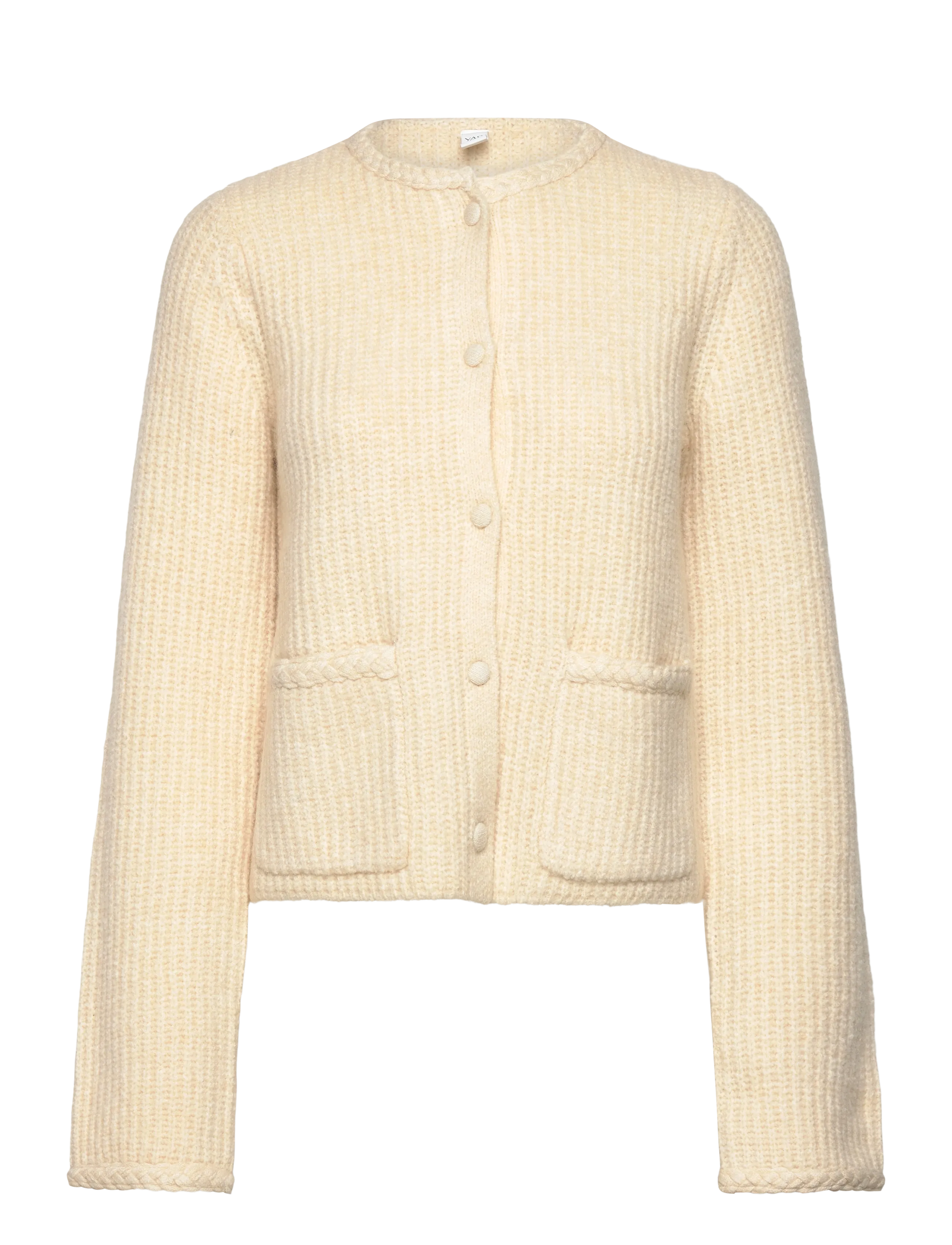 YAS YASEMILIE LS KNIT CARDIGAN - Tøj - SANDSHELL / cream