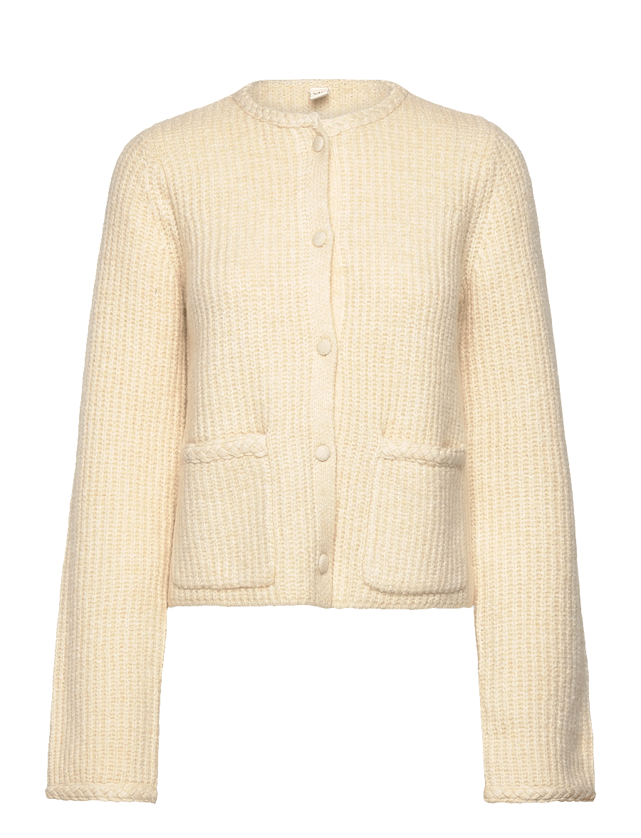 YAS - YASEMILIE LS KNIT CARDIGAN - striktrøjer - sandshell - 0