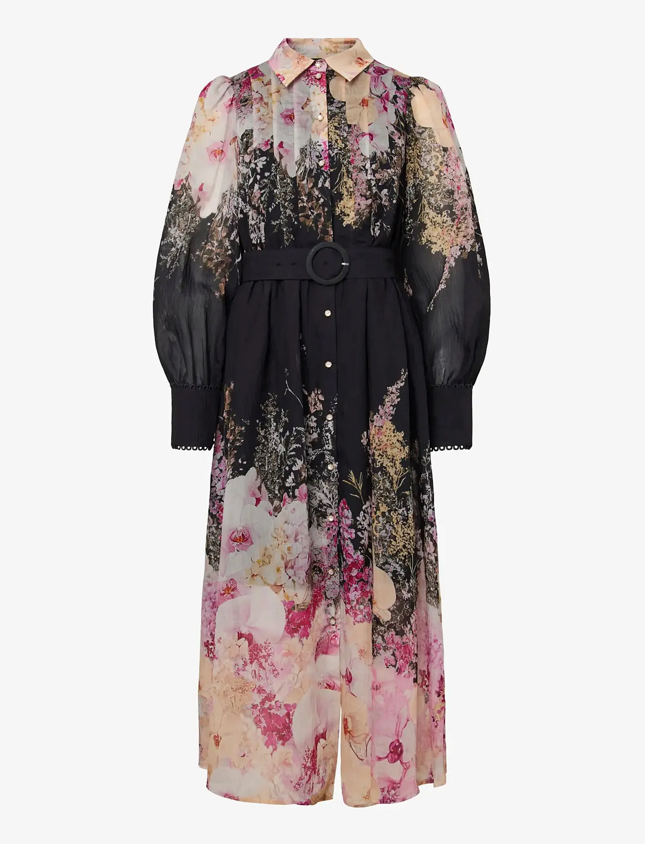 YAS - YASROMANTICA LS LONG DRESS - SHOW - shirt dresses - black - 1