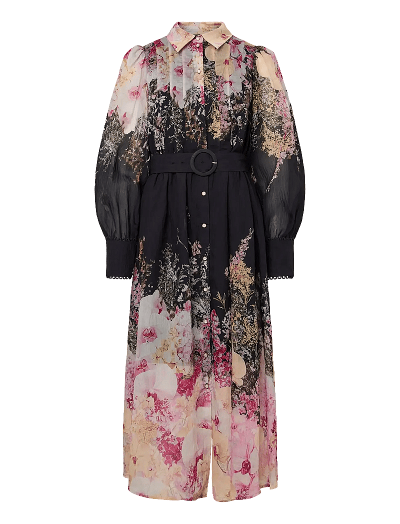 YAS - YASROMANTICA LS LONG DRESS - SHOW - hemdkleider - black - 1