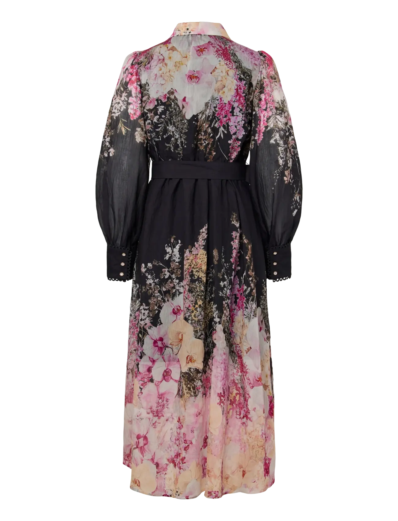 YAS - YASROMANTICA LS LONG DRESS - SHOW - skjortklänningar - black - 2