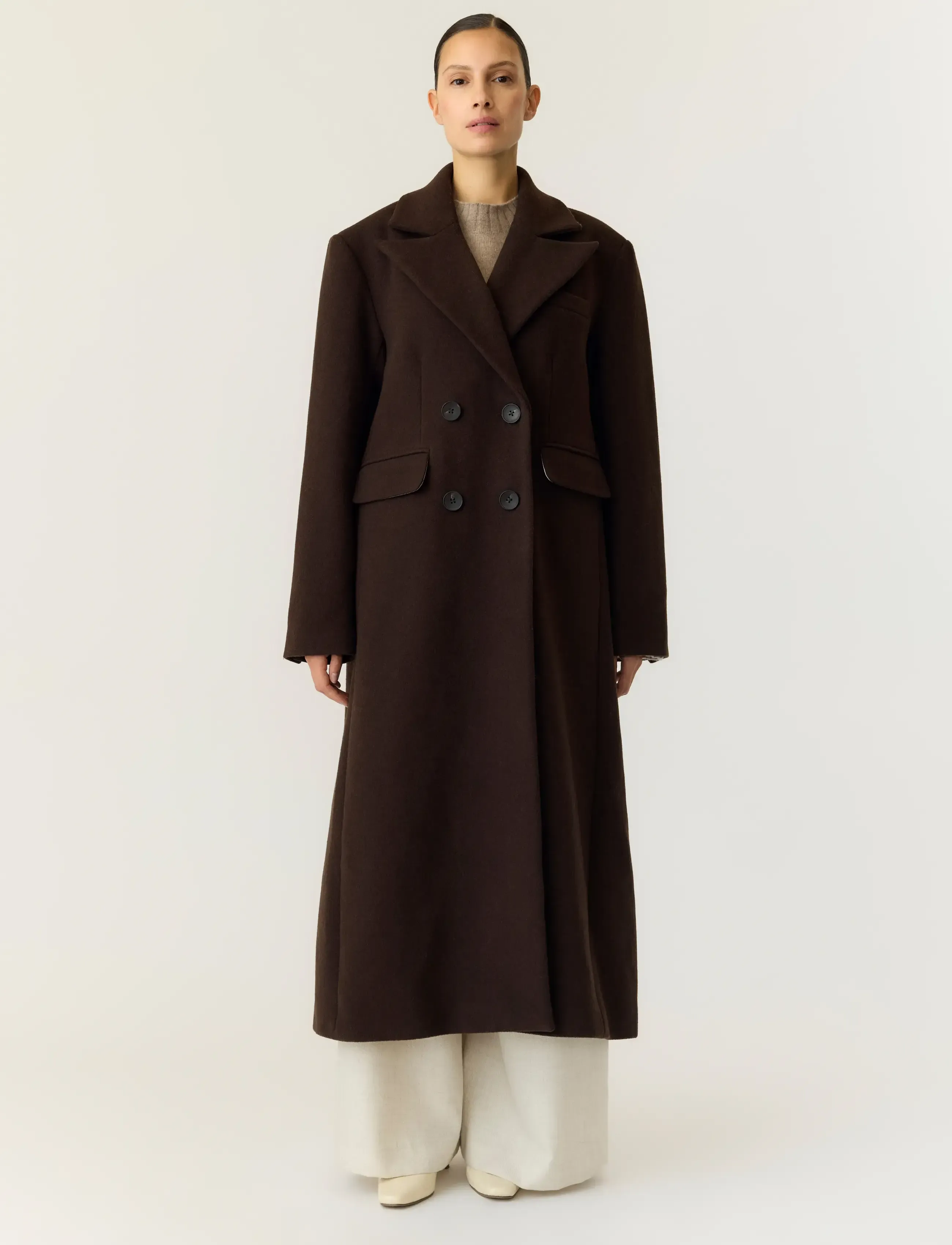 YAS YASROYLA LS WOOL BLEND LONG COAT S. NOOS - Winter jackets - COFFEE BEAN / brown