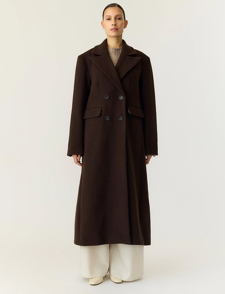 YAS - YASROYLA LS WOOL BLEND LONG COAT S. NOOS - vinterjakker - coffee bean - 0