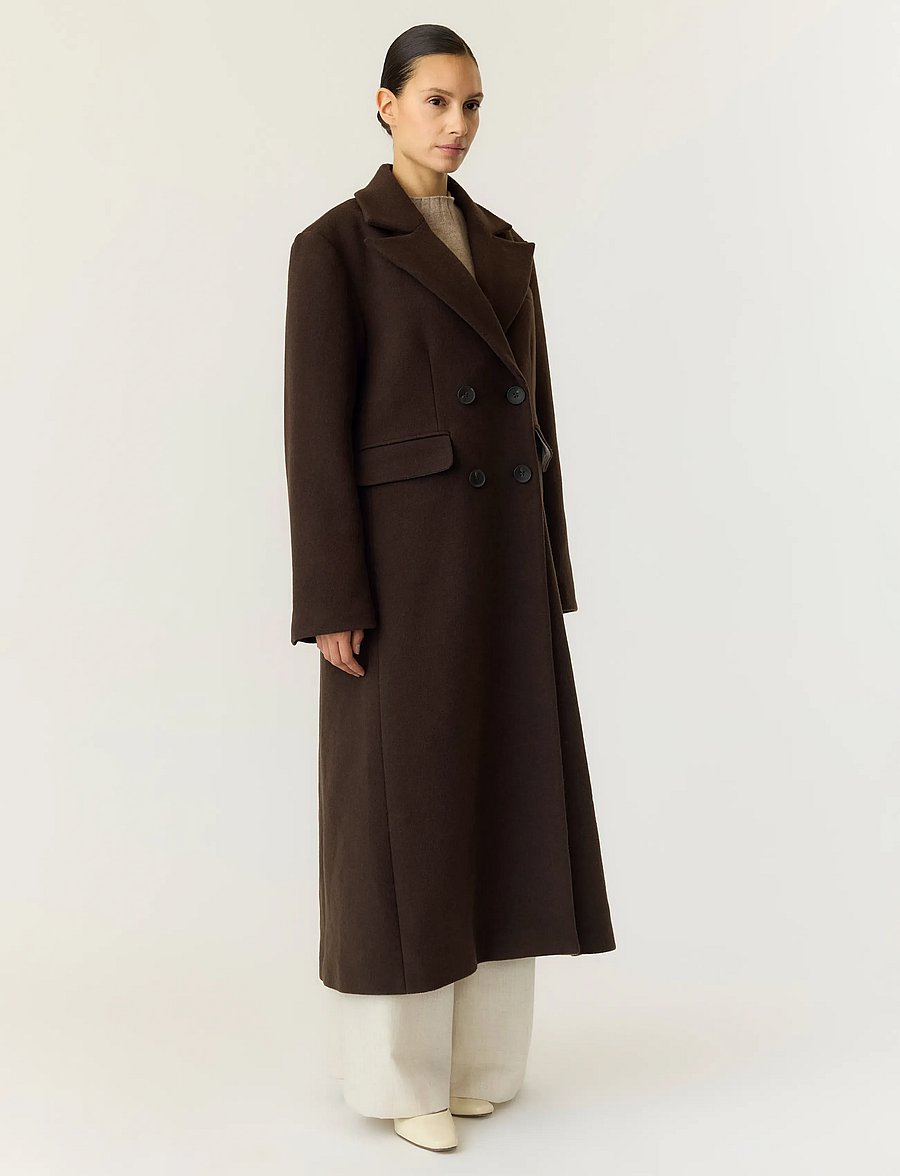 YAS - YASROYLA LS WOOL BLEND LONG COAT S. NOOS - vinterjakker - coffee bean - 4