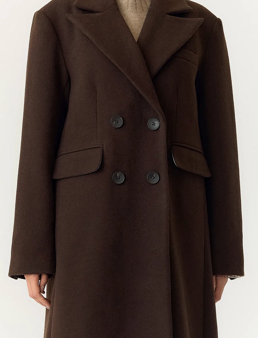 YAS - YASROYLA LS WOOL BLEND LONG COAT S. NOOS - vinterjakker - coffee bean - 5