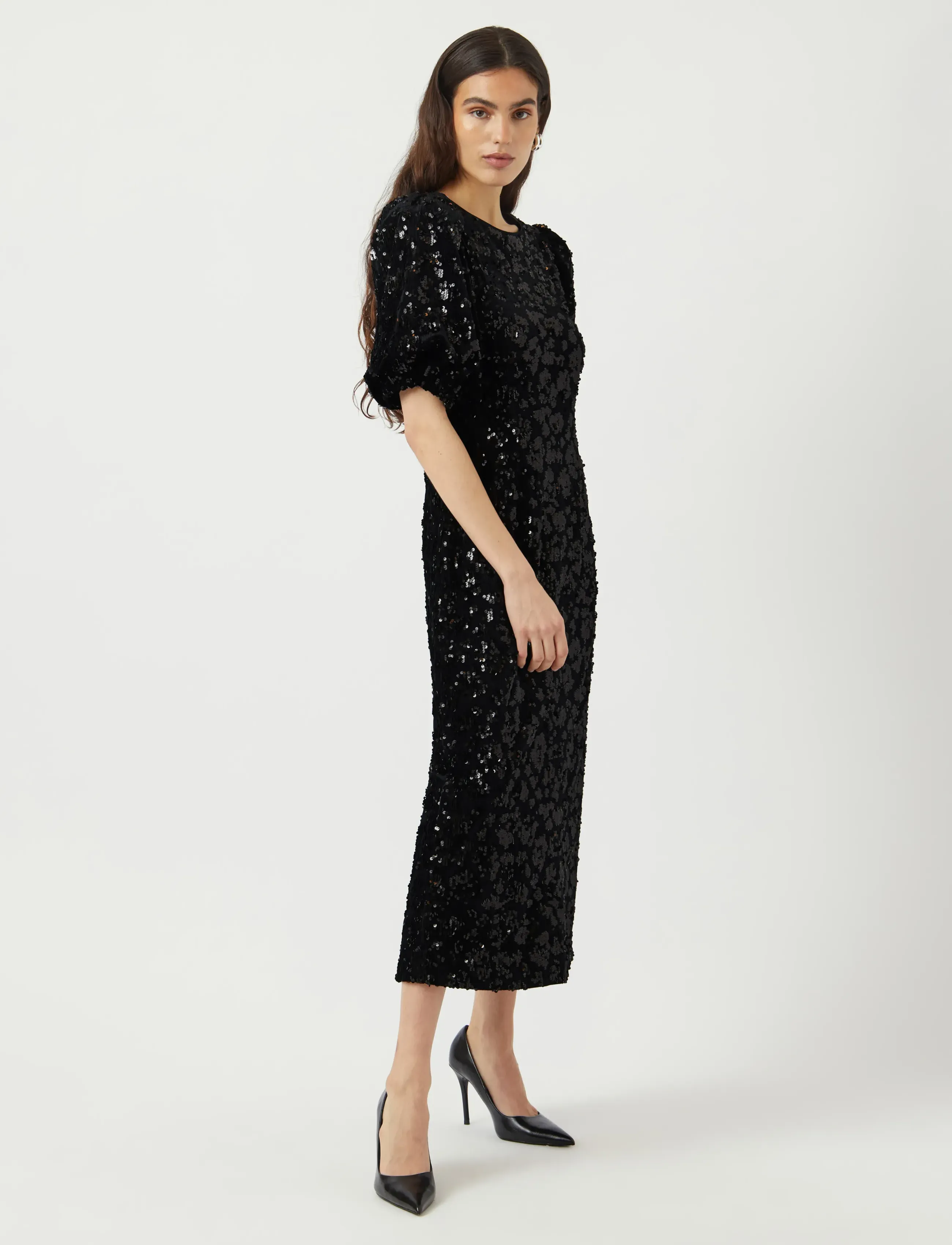 YAS - YASSOFIE 2/4 SEQUIN MIDI DRESS - SHOW - black - 4