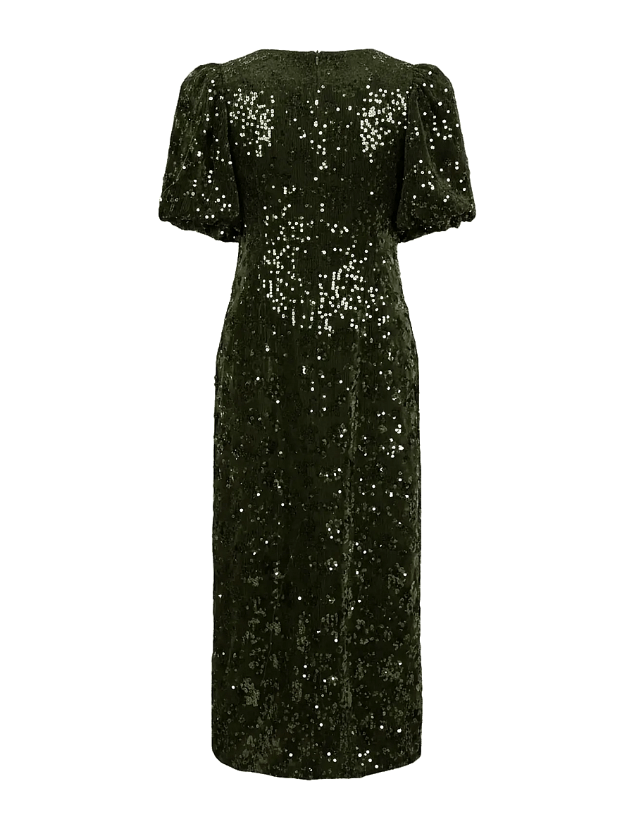 YAS - YASSOFIE 2/4 SEQUIN MIDI DRESS S. NOOS - paillettenkleider - chive - 1