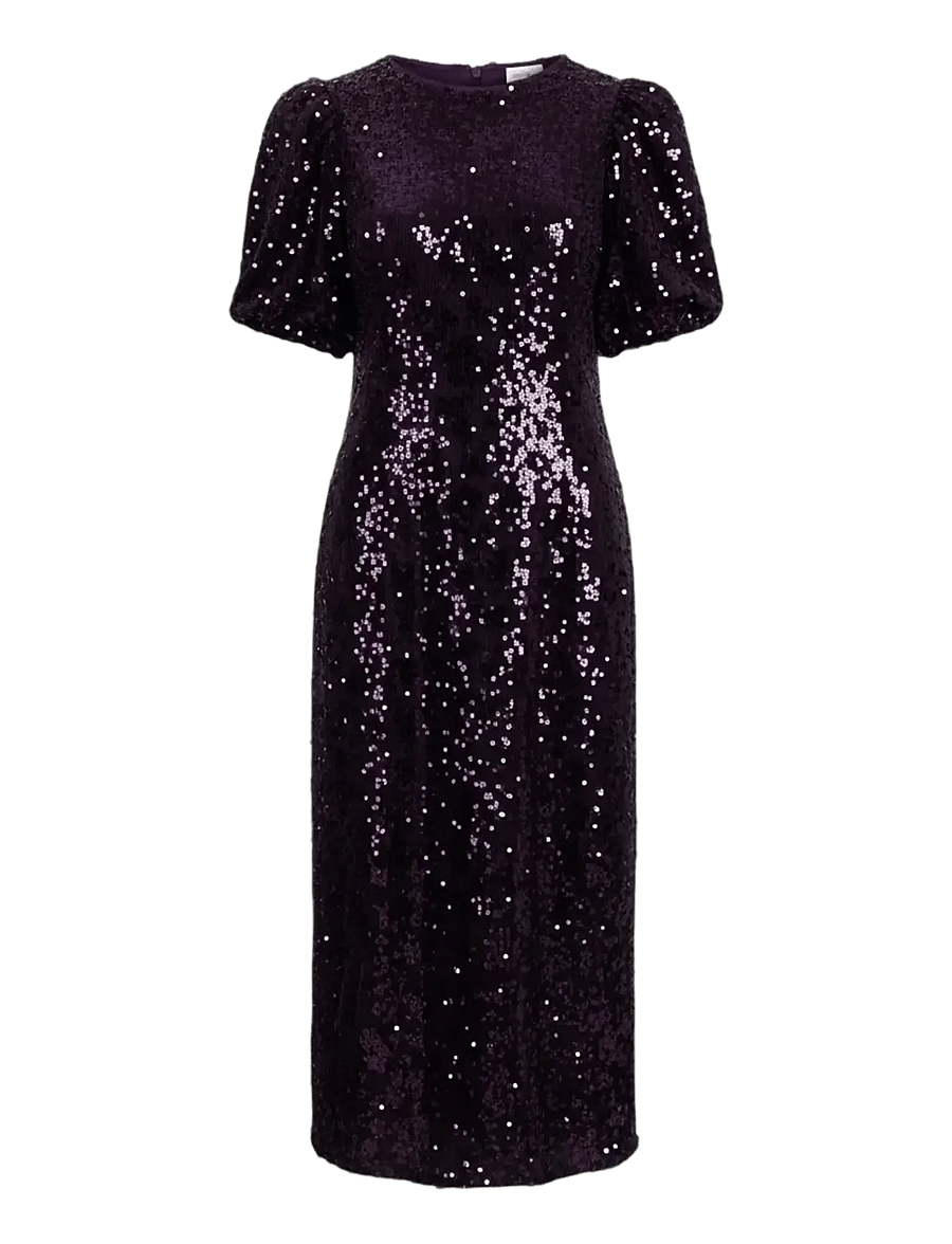 YAS - YASSOFIE 2/4 SEQUIN MIDI DRESS S. NOOS - pailletkjoler - shadow purple - 1